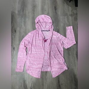 L.L. Bean Heathered Pink Hooded Sweater